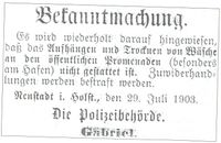 1903 Bekanntmachung
